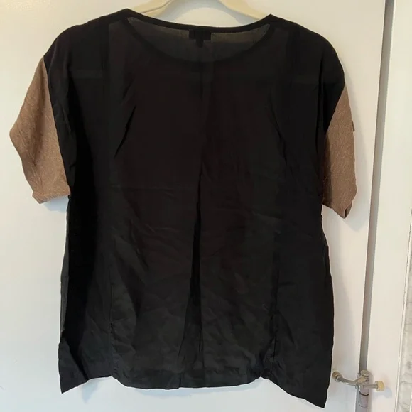 Women's Embellished Floral Print Top - Black and Brown - Picture 4 of 6